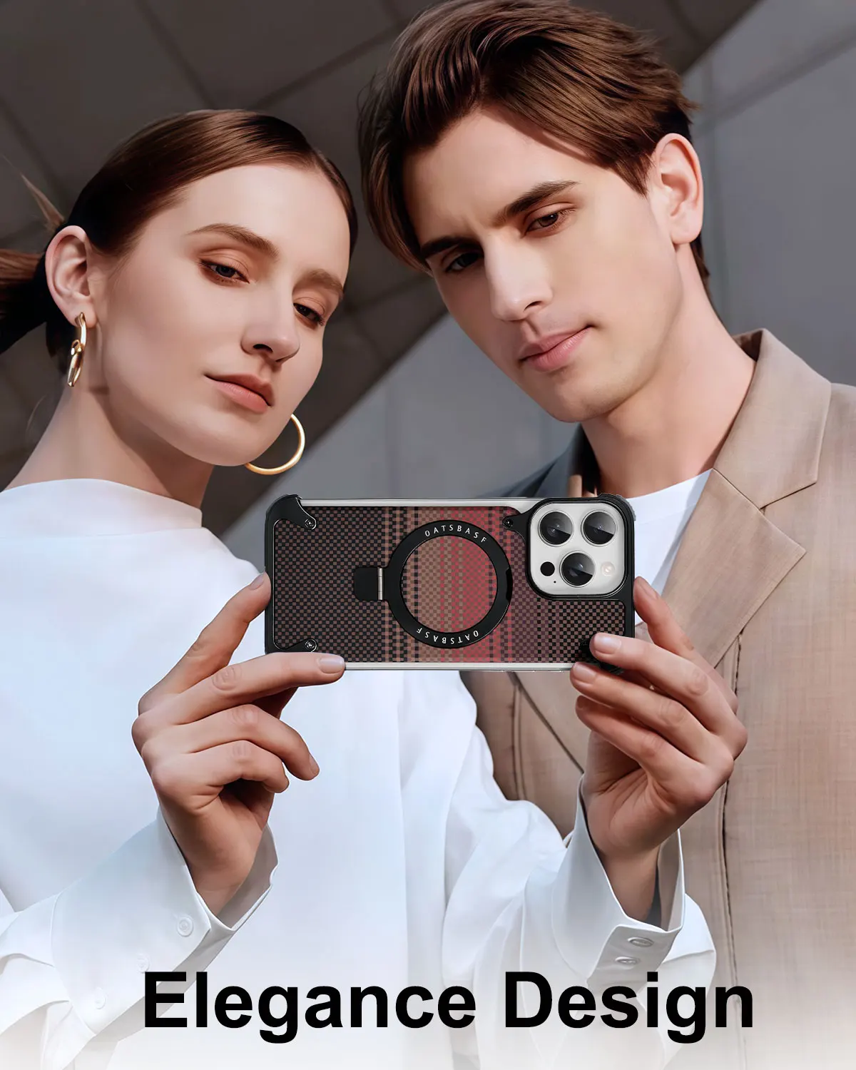 Eary for iPhone 17 16 Pro Max Phone Case with Magsafe Stand Magnetic Kevlar Fiber Texture Cover Metal Frame Shockproof Protector