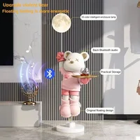 Large Violent Bear Floor-standing Ornaments, Fortress Living Room Luminous Bluetooth Speaker Tray Storage Smart Furniture 2