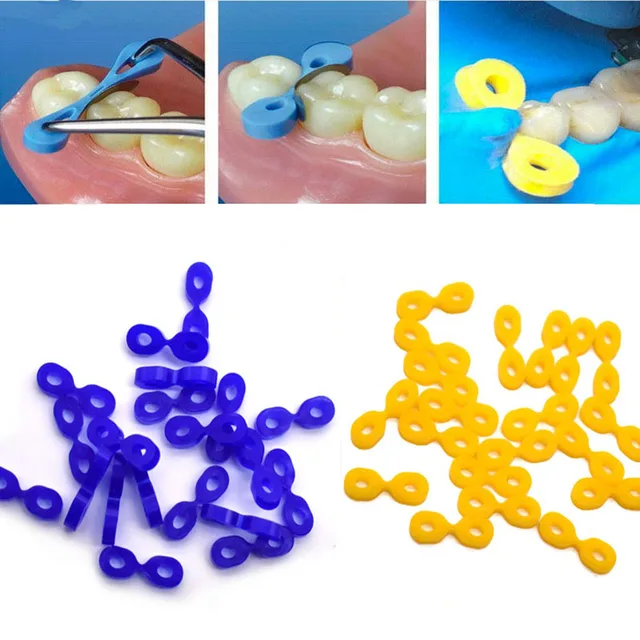40pcs/Pack Dental Elastic Rubber Fixing Wedges Flexible Interdental Wedge Matrix Matrices Dam Composite Dentistry
