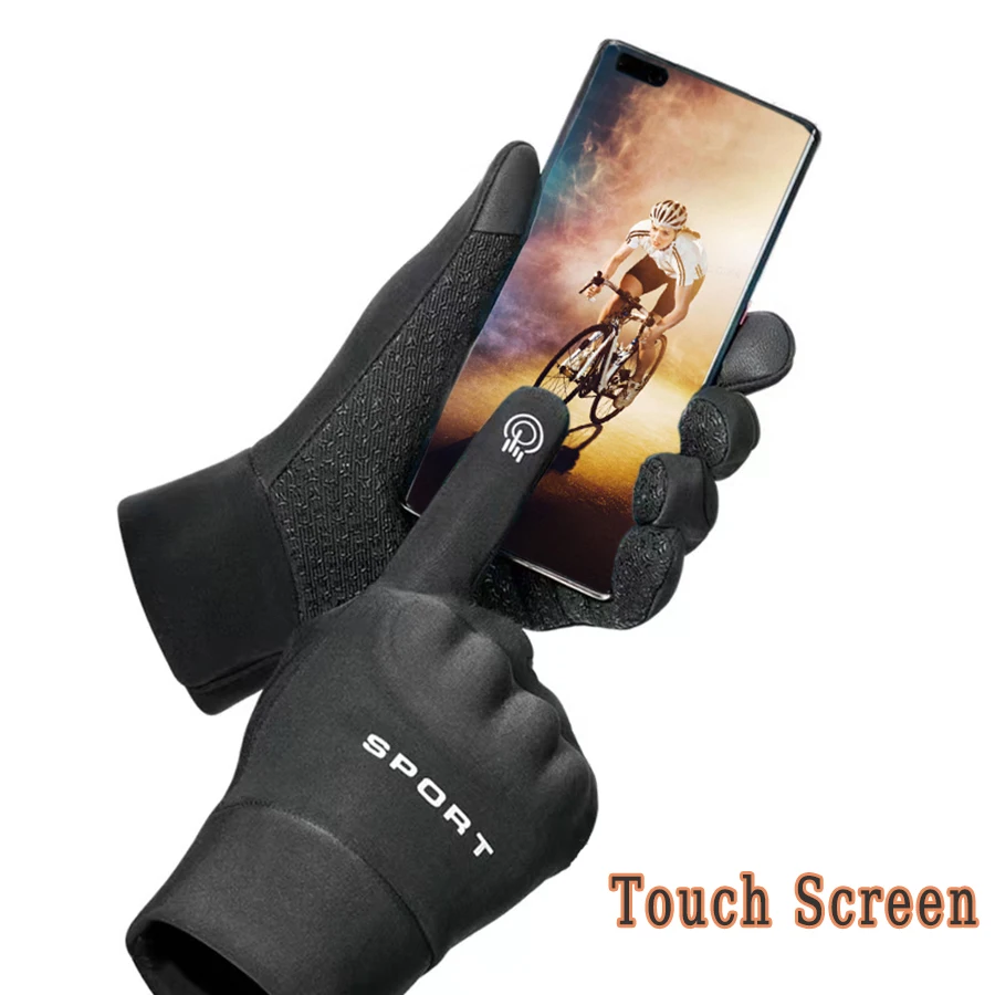 1 Pair Winter Thickend Warm All Finger Touch Screen Waterproof Gloves for Cycling Outdoor Work Lightweight Thermal Running 5