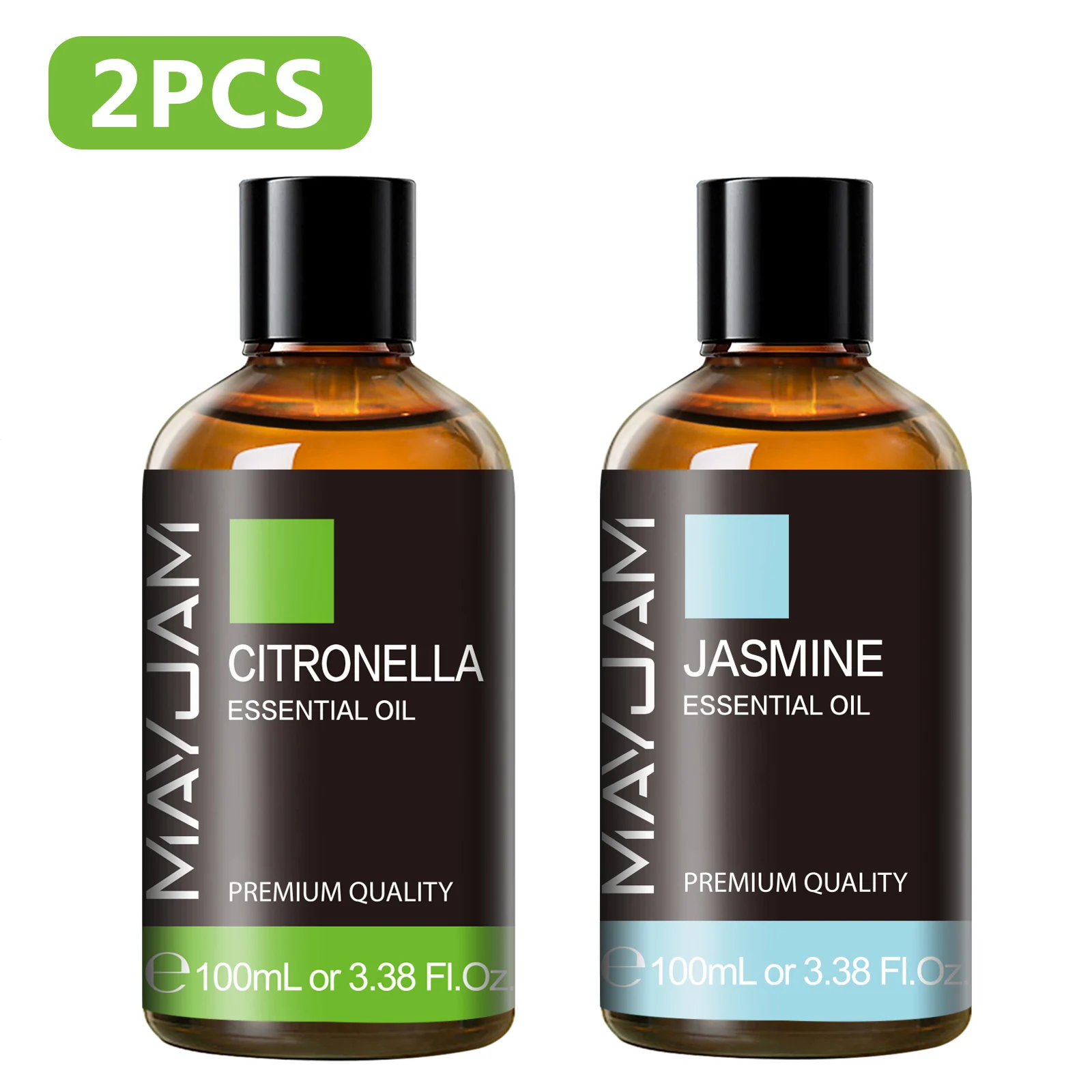 Aromatic Blend Essential Oil Set - Sweet Orange, Vanilla, Geranium, and Clove (100ml Each) with Dropper