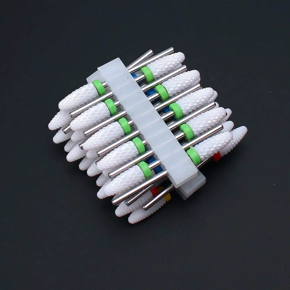 Nail Drill Files 10pcs Ceramic Nail Drill Bits Set Milling Cutter for Manicure Drills Electric Nail Files Cuticle Remove File Art Tools