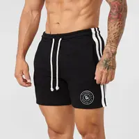 New Men's Shorts Jogger Gym Sports Fitness Cotton Striped Printed Casual Shorts Outdoor Running Basketball Shorts Training Pants 1
