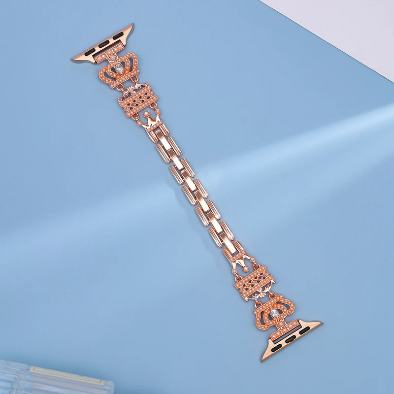 Elegant Women's Luxury Pearl Bracelet Watch Band with Crown Case