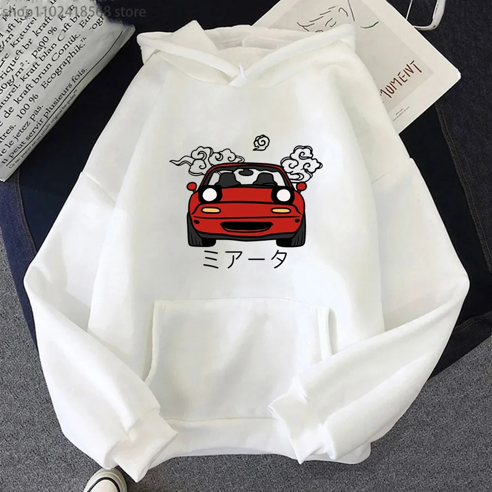 Anime Initial D Hoodie JDM Japanese Automotive Miata MX5 Printed Sweatshirts Women Crewneck Hoody Men Long Sleeve Pullover Tops