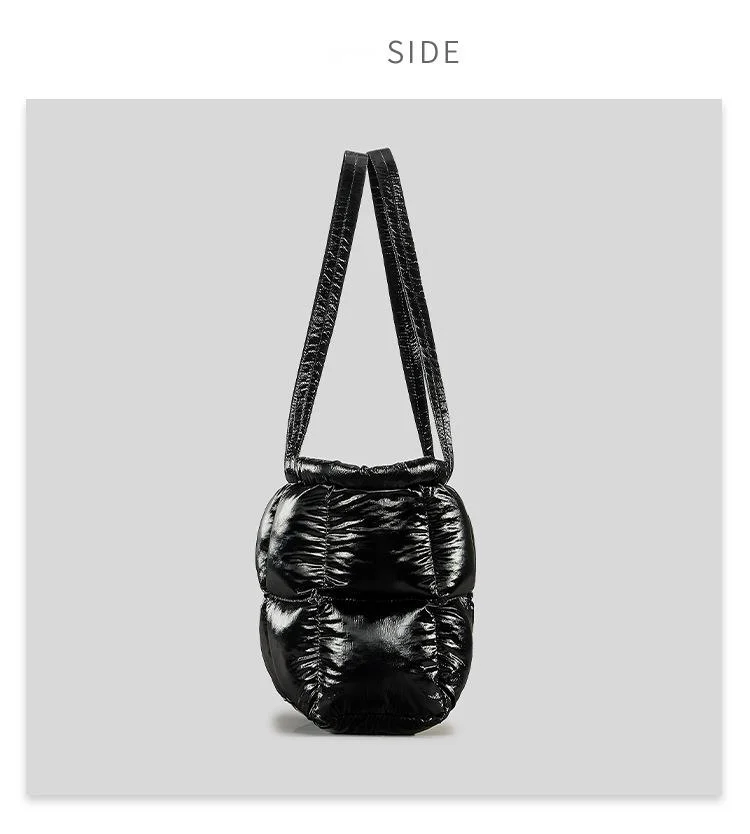 Fashion Shoulder Bag, 2024 Autumn And Winter New Down Large Capacity Fashionable Shiny Nylon Ladies Handbag. Popular Fashion Women's Bag._voghion.com