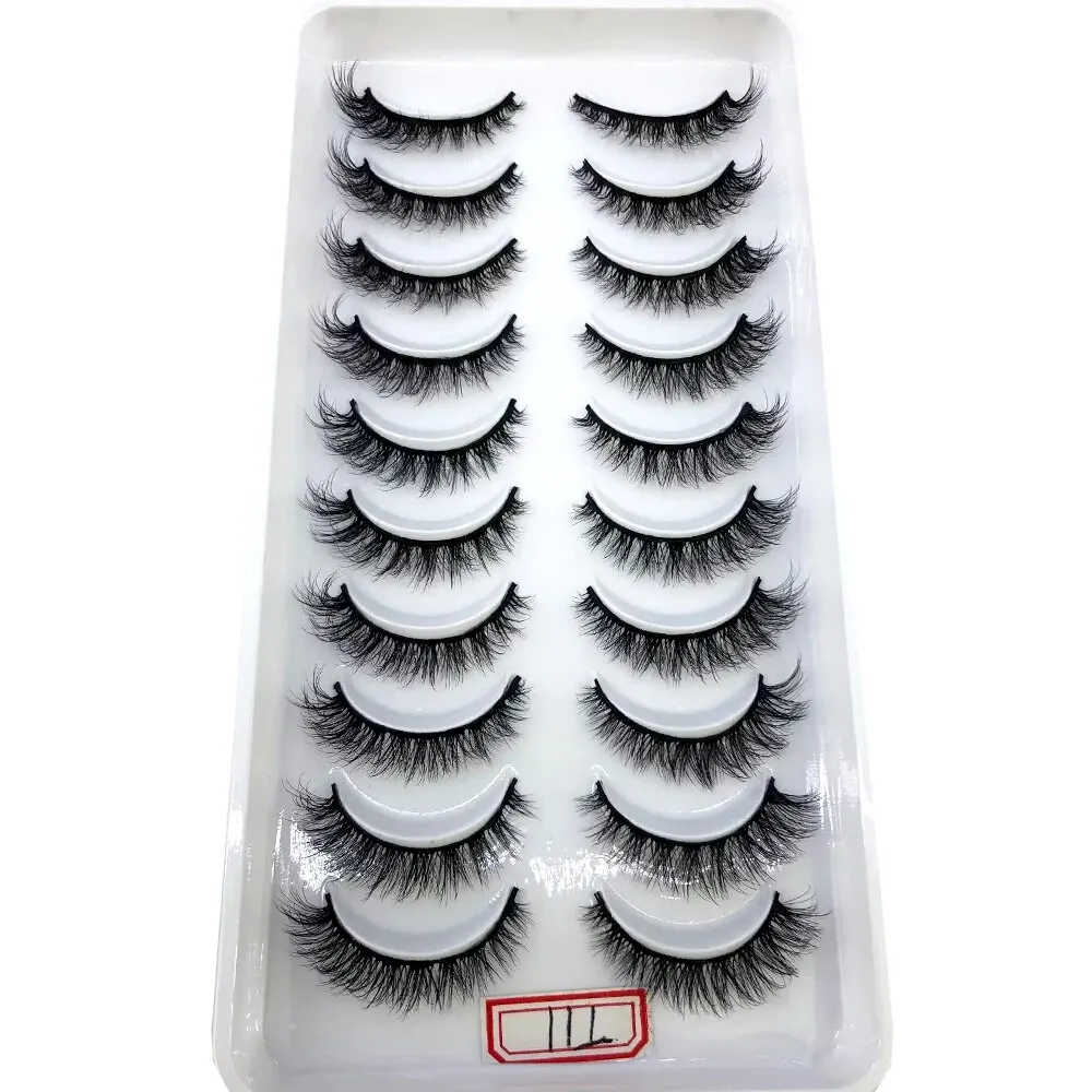 HBZGTLAD Neue 10 Paar 3D Faux Nerz Wimpern Natürliche Falsche Wimpern Dramatische Flauschige Gefälschte Wimpern Make-Up Wimpern Verlängerung Wimpern – Detail 10