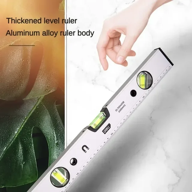 Spirit Level Magnetic Torpedo Level Tool with 3 Vials Aluminum Shockproof Bubble Level High Visibility Durable Measuring Leveler 5