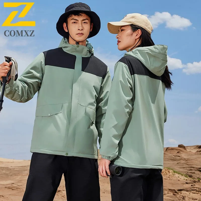 COMXZ Premium Comfortable Men Jacket Hooded Mountaineering Windproof Warm Jackets Brand Luxury Daily Style Autumn New Outerwear