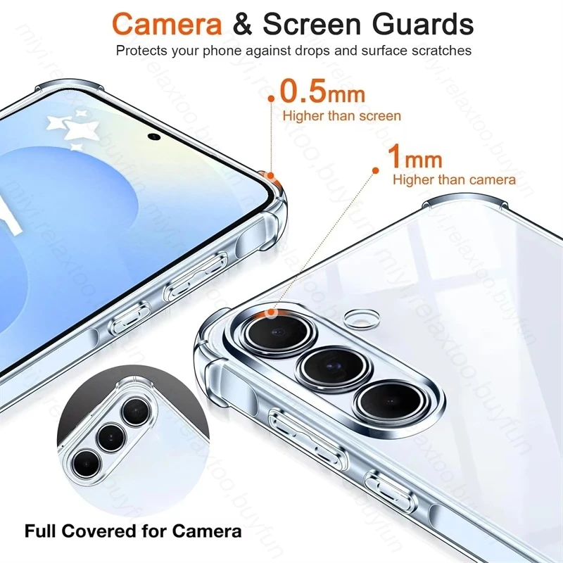 Clear Crystal Anti-Yellowing Shockproof TPU Soft Case