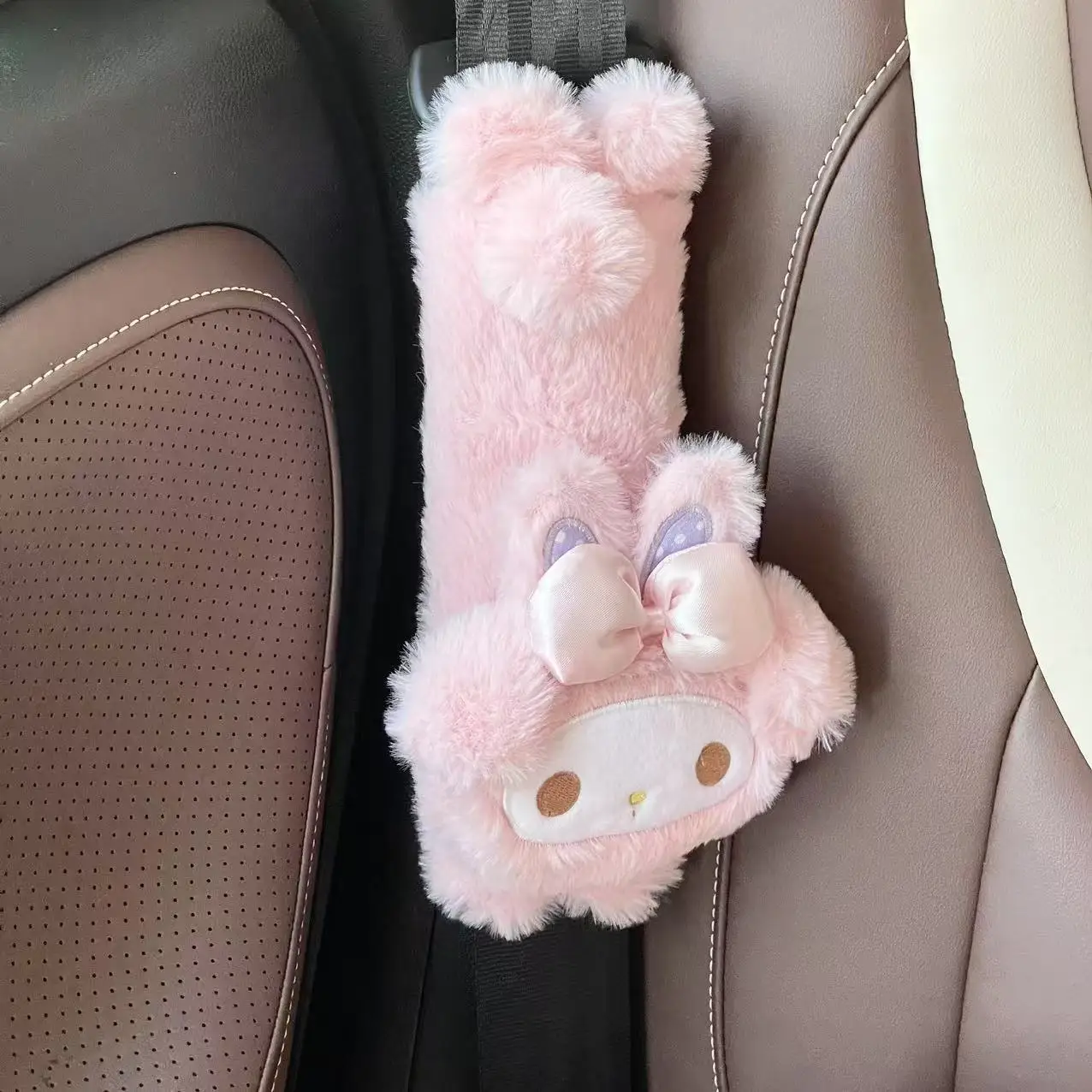 Comfortable Sanrio My Melody Headrest Pink Sweet Piano Back Cushion Car Seat Belt Cover Car Accessories Throw Pillow Girl Gifts