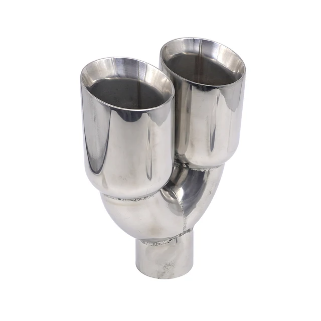Embout D'échappement Voiture Inox Miroir 60mm Entrée / 89mm Sortie - Universel, Polissage Brillant