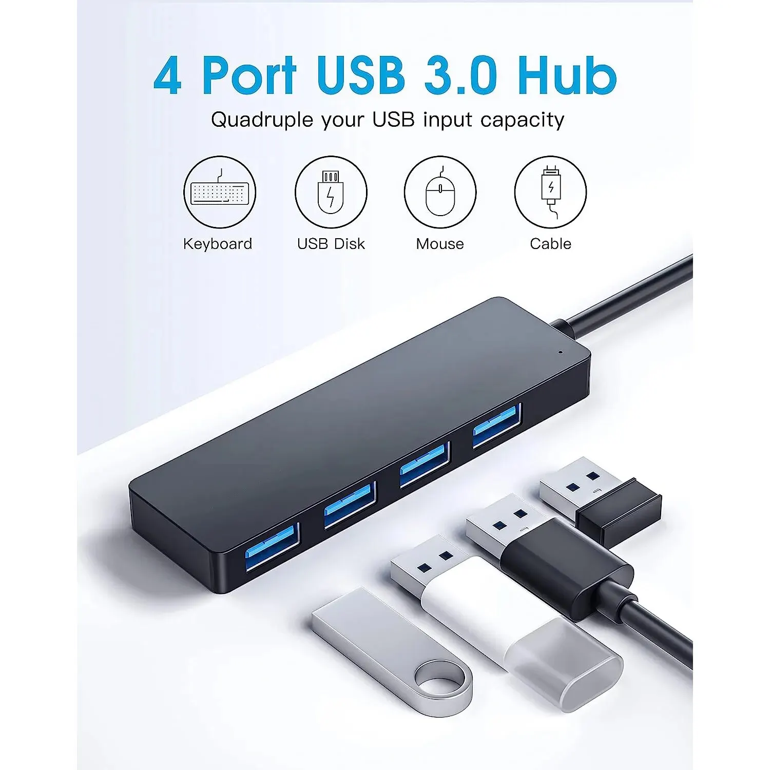 Type C 3.0 USB Hub Splitter High Speed Data Transfer for Portable Projectors 4k Hy300 Projector accessories TV Box type c usb hub splitter