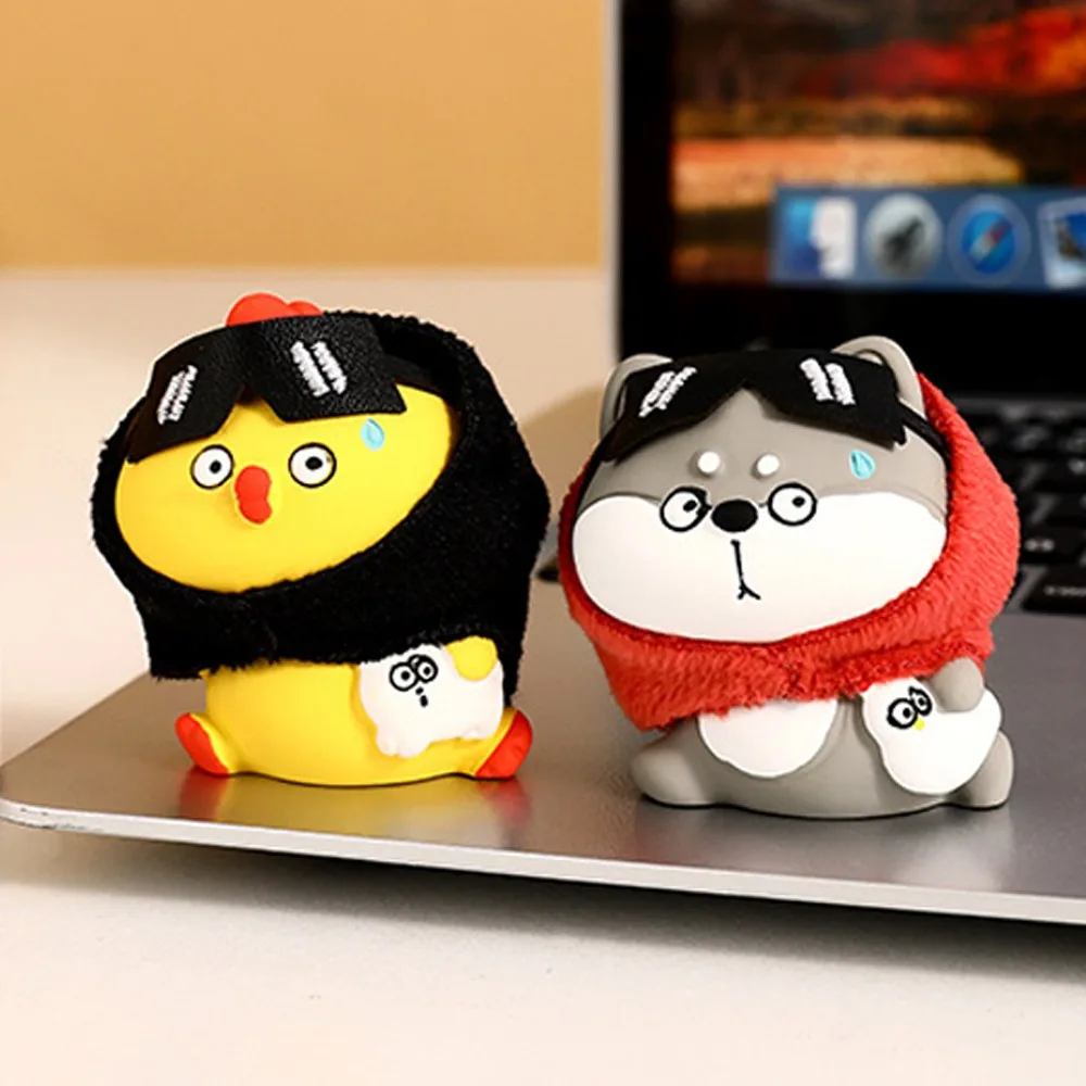 Cartoon Characters Chicken Capybara Desk Ornament Panda Dog Animal Funny Cute Small Animal Ornaments Living Room