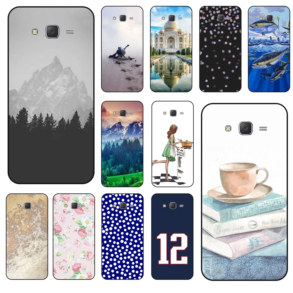 Per Galaxy J7 2015 Black Cell Cover Soft Tiger Freestyle Soft Tpu Screen Protector Per Galaxy J7 2015 Black Bumper Soft