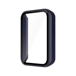 Premium Tempered Glass Bumper Case with All-Around Protection for Honor Band 9 (Blue)