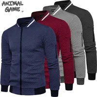Animal Game Men's Zipper Jackets Plaid Sweatshirts Solid Color Casual Work Coats Tracksuit Long Jerseys Casual Cycling Outerwear