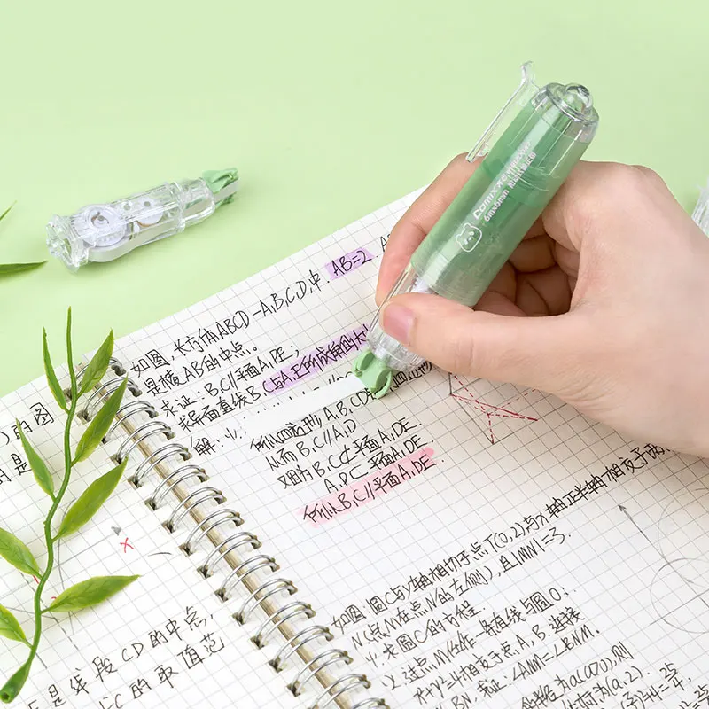학생용 카와이 팬더 리필 테이프, 교체형 어플리케이터 포함, 화이트 아웃 테이프, 사용하기 쉬움, 1 개