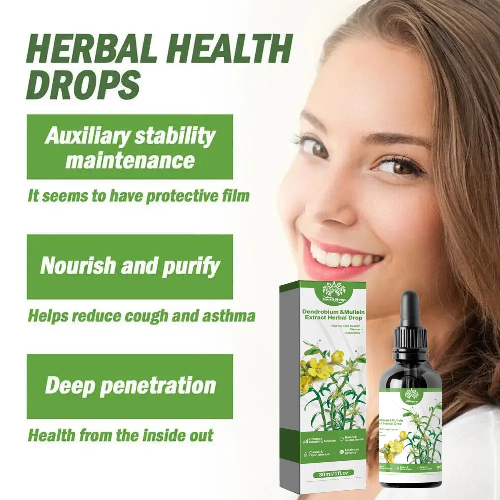 Dendrobium & Mullein Extract-Powerful Lung Support USA & Respiratory-Made Drops Cleanse In Herbal herbal lung support drops