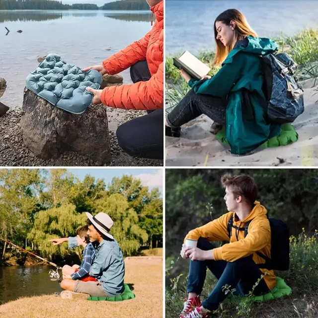 Coussin de siège gonflable Portable, coussin d'assise léger pour voyage, tapis de chaise de Camping résistant à l'humidité et à l'eau pour l'extérieur 6