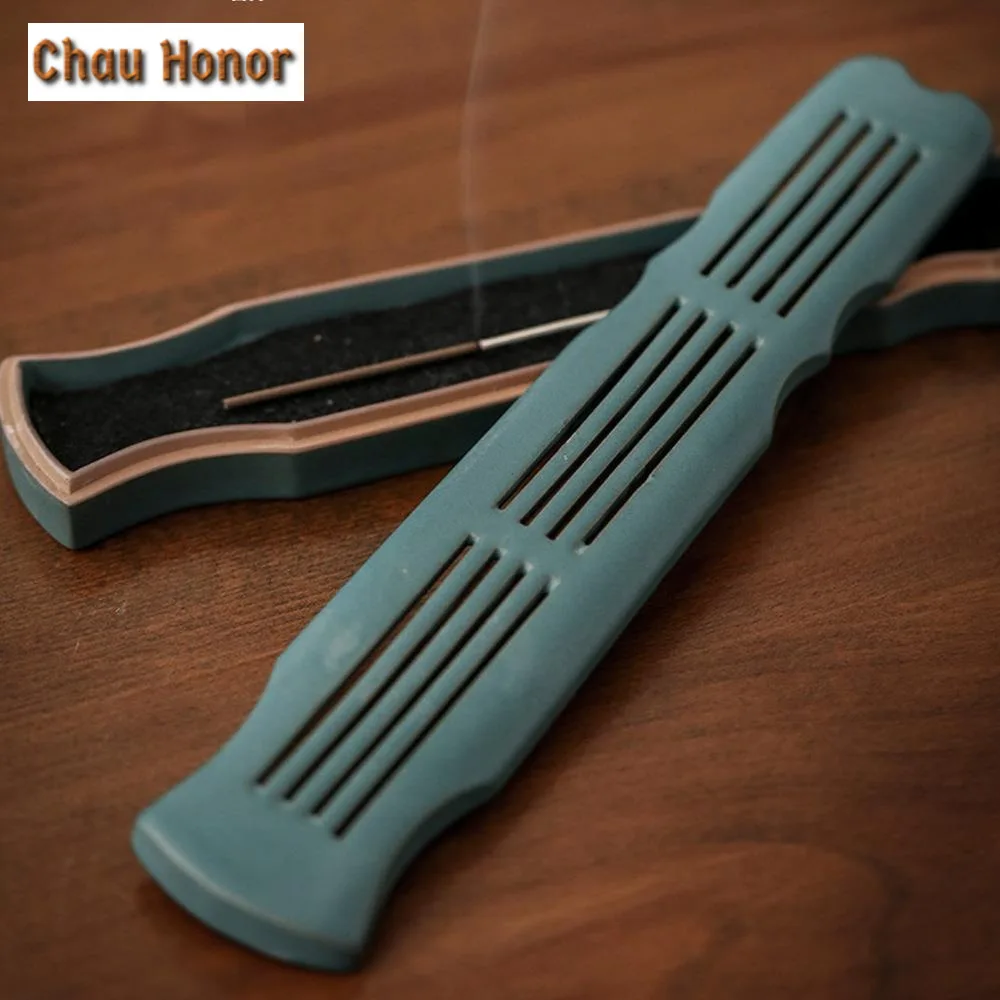 Creative Guqin and Zen Insert Line Sleeping Incense Box Sandalwood Agarwood Box Seat Incense Burner Holder Home Decoration Craft