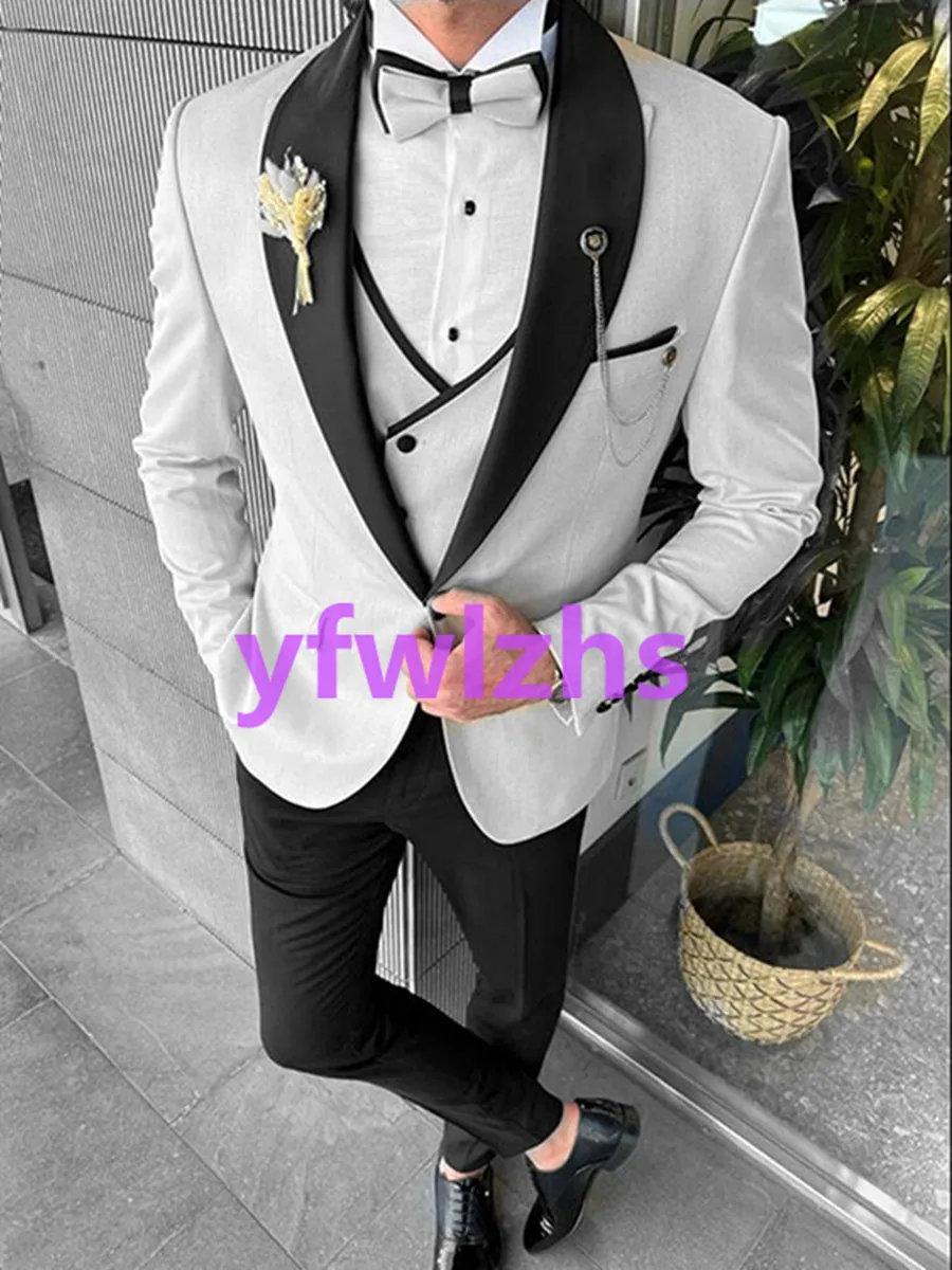

Customized Men's Suit Wool Blend Groom Tuxedos Jacket Blazers Halloween Costume Elegant For Luxury Man Suit's For Wedding 35