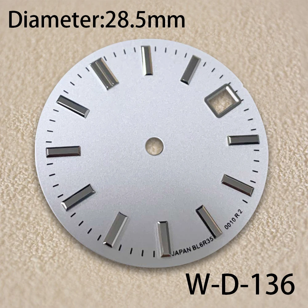 28.5mm GS 로고 NH35 다이얼, 선 패턴 GS 다이얼, NH35/364R/7S 무브먼트에 적합, 고품질 NH35 시계 액세서리