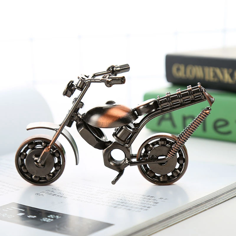 

Retro Motorcycle Model Living Room Entrance and Wine Cabinet Decoration Decoration Home Ornament Creative Crafts Ornament A5
