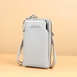 Stylish Mini Leather Crossbody Wallet Bag (GRAY)