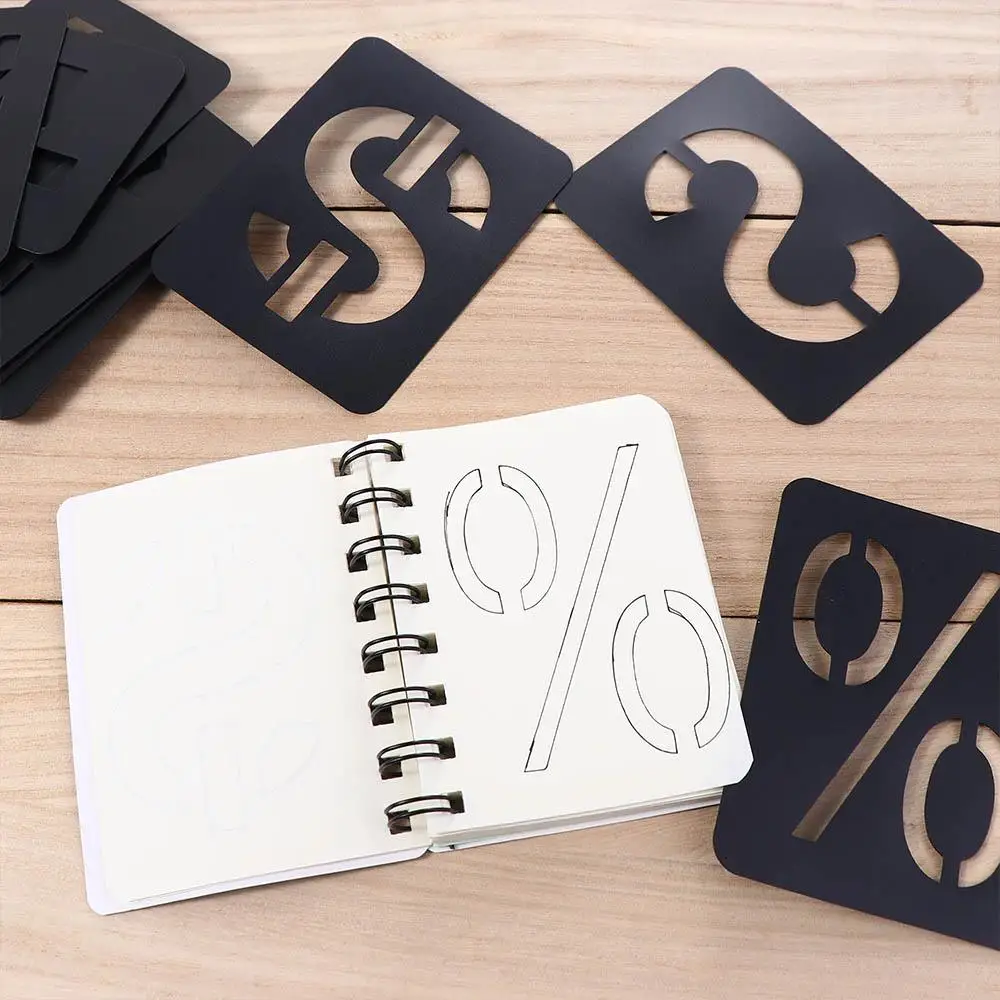 

Набор трафаретов для самостоятельного рисования распылением, шаблон с буквами, цифрами, символами, копировальными трафаретами