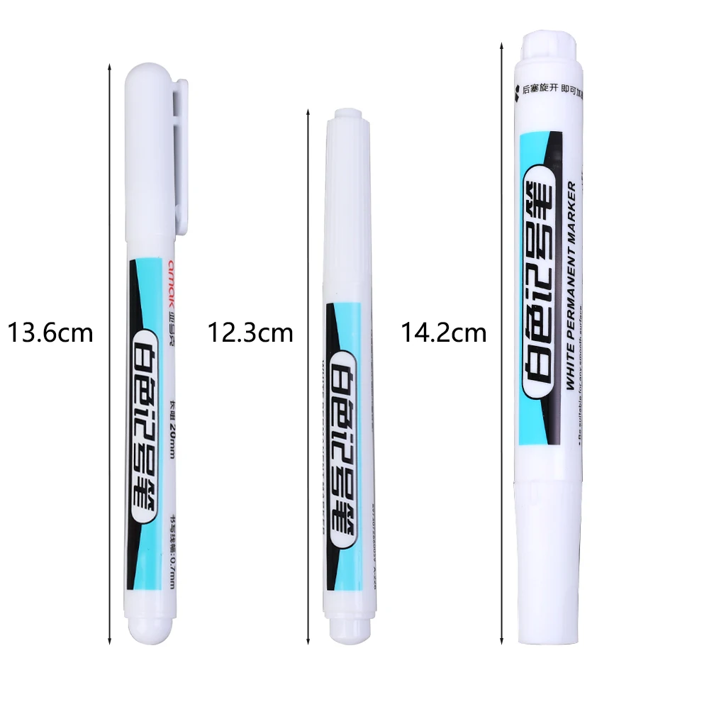 0.7/1.0/2.5MM 흰색 영구 마커 펜 마커 페인트 펜 목재 플라스틱 가죽 유리 스톤 금속 아트 페인팅 용품