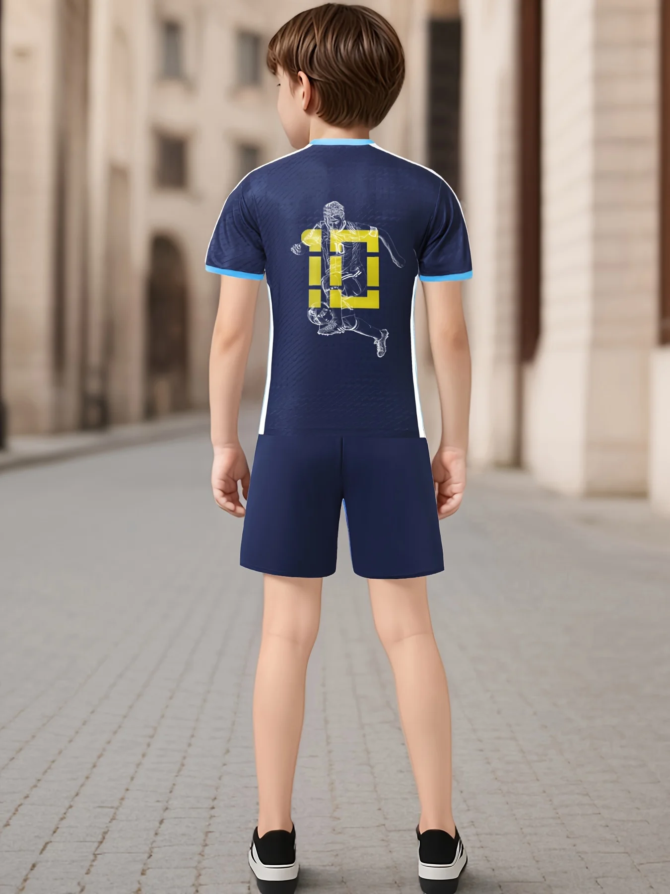 Playing football, training jerseys, dark blue Argentine style quick-drying and comfortable children's kit
