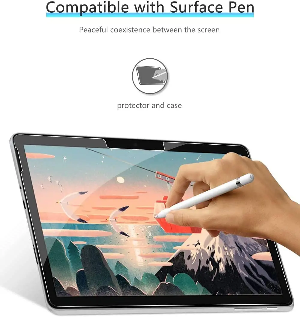 2pcs Screen Protector Tempered Glass For Microsoft Surface Pro 4 5 6 7 8 9 X 12.3 Go 2 3 HD Clear Anti Scratch Tablet Film 4