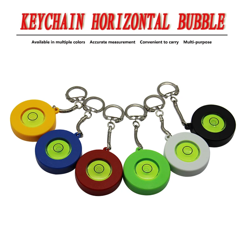 

Plastic universal horizontal bubble band night vision level bubble key chain high-precision level