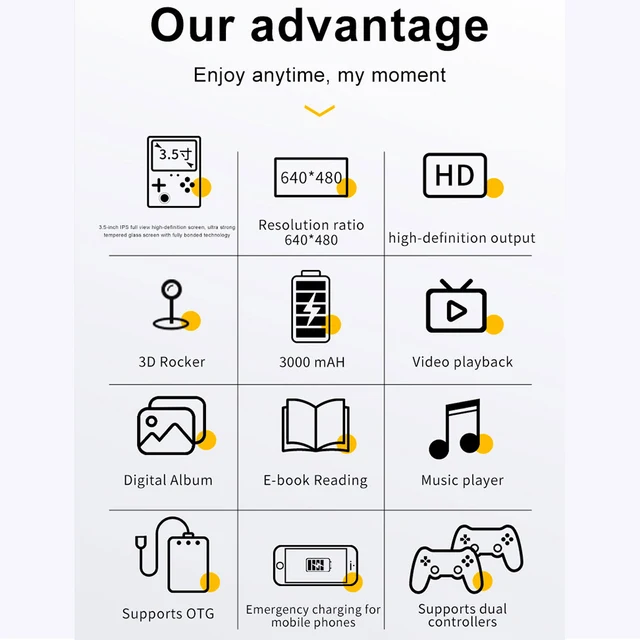 GB350 game console has over 20000 built-in games and supports functions such as e-books, music players, video players, etc 2