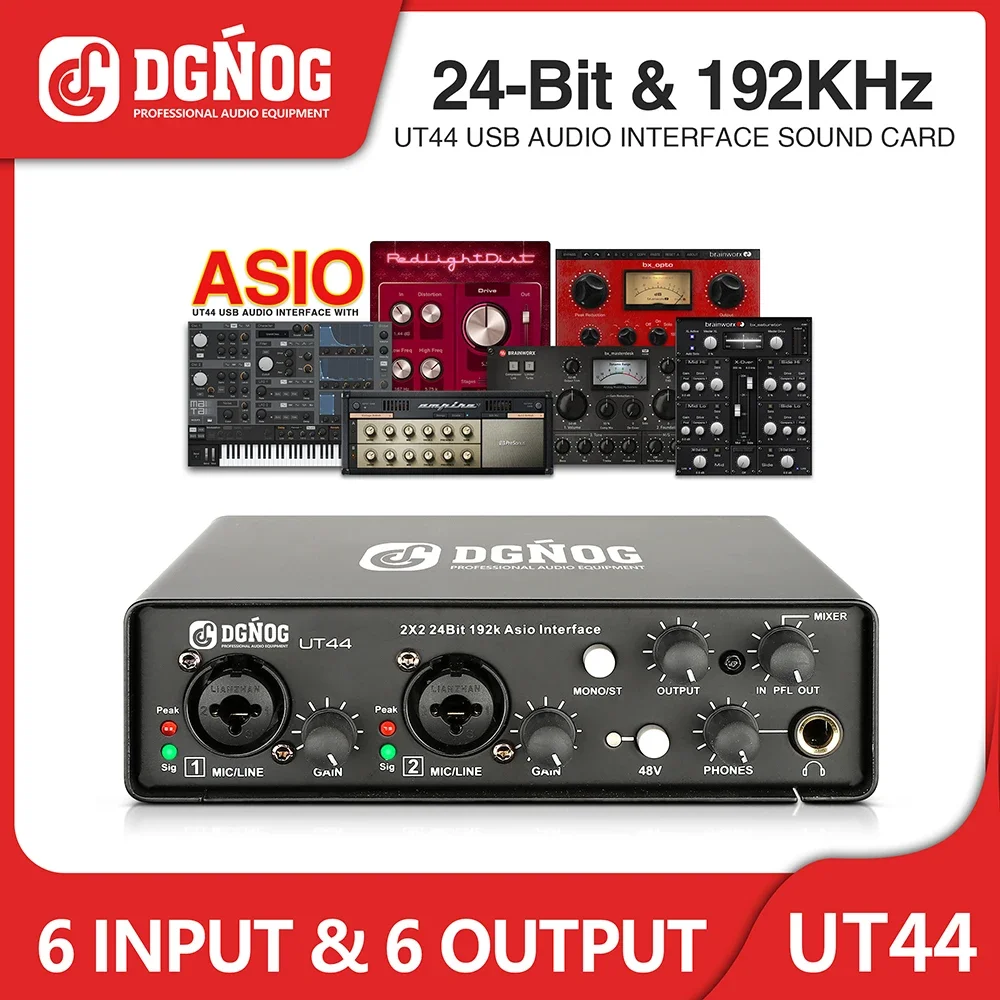 UT44 USB Audio Interface with ASIO Driver 6 Input 6 Output Guitar