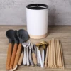Utensil Holder Cutlery Drainer Kitchen Tableware Storage Bucket Plastic Chopstick Spoon Rack Detachable 3 Divided Silverware 2