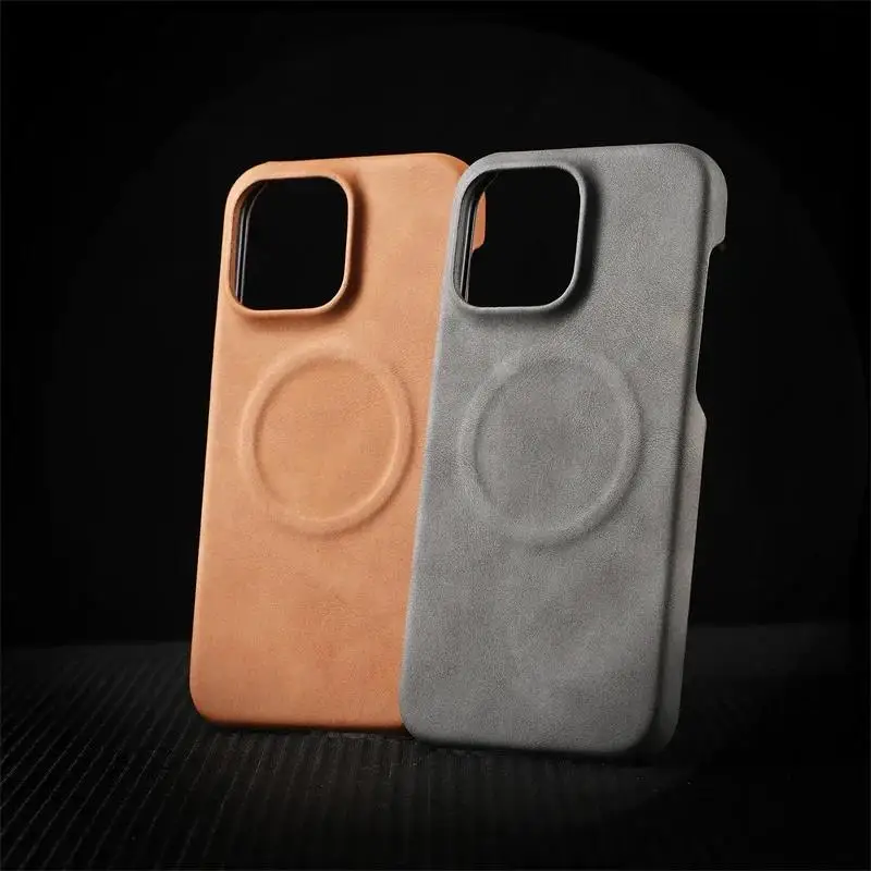 Luxury Fashion Magnetic Texture Leather Shockproof Bumper Case For iPhone 16 15 12 13 11 Pro Max 14 Plus Protection Cover Men