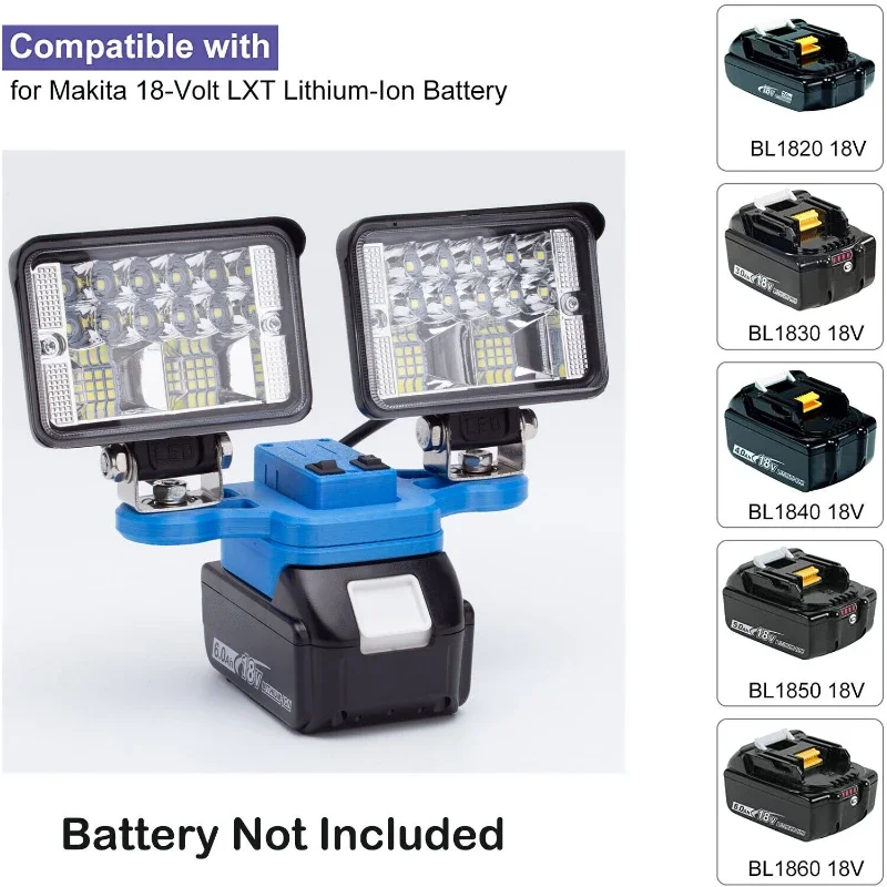 56W LED Work Light For Makita BL1820 BL1830 BL1850 18V Li-ion Battery Outdoor Lamp w/USB Fast Charge  (Not include battery)