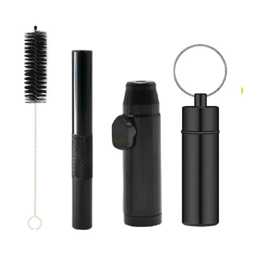 Portable Aluminum Alloy Bullet Stash Jar Kit with Cleaning Brush