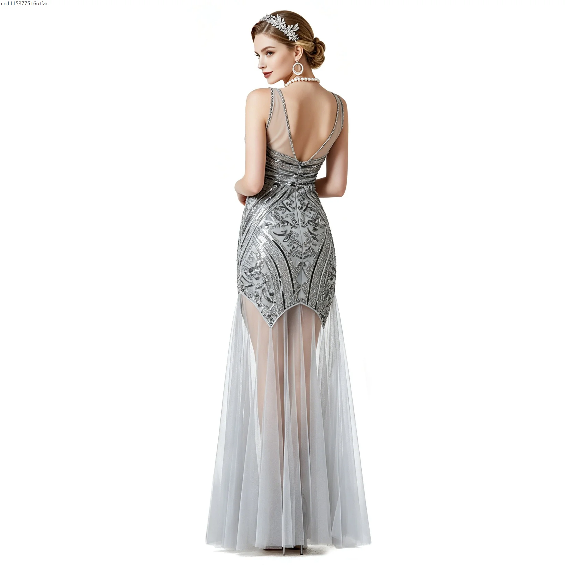 Abito da Sera Retrò con Frange per Donna, Adatto per Feste a Tema Speakeasy, Jazz, Ballroom, Halloween, Carnevale e Cosplay