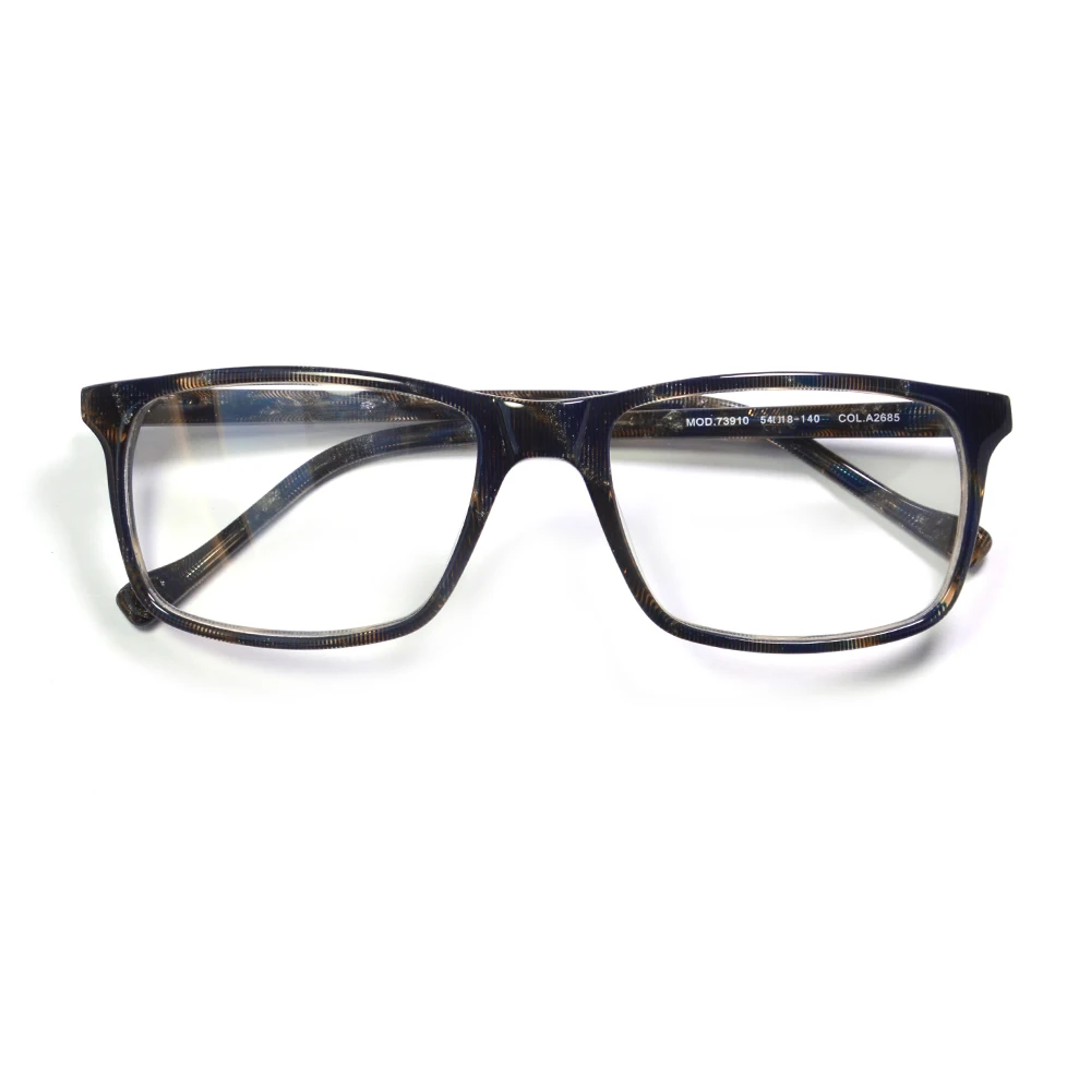 Retro Square Rectangle Flexible Eyeglasses Frame For Men European Fit
