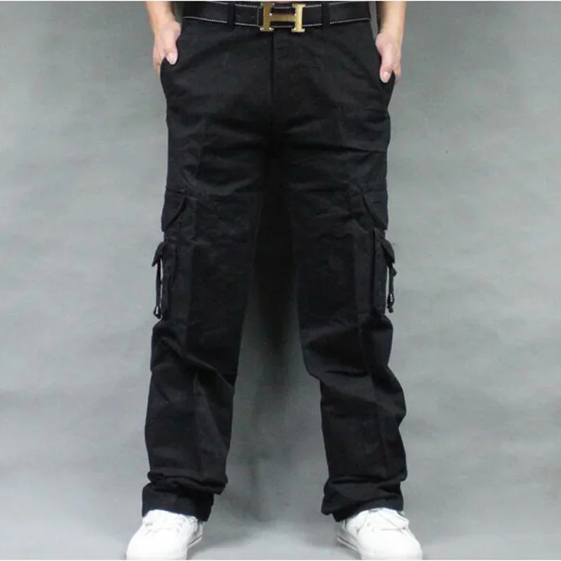 

Men's Cargo Pants Casual Fashion Straight-leg Multi Pocket Overall Men Outdoors Trousers Male Bottoms