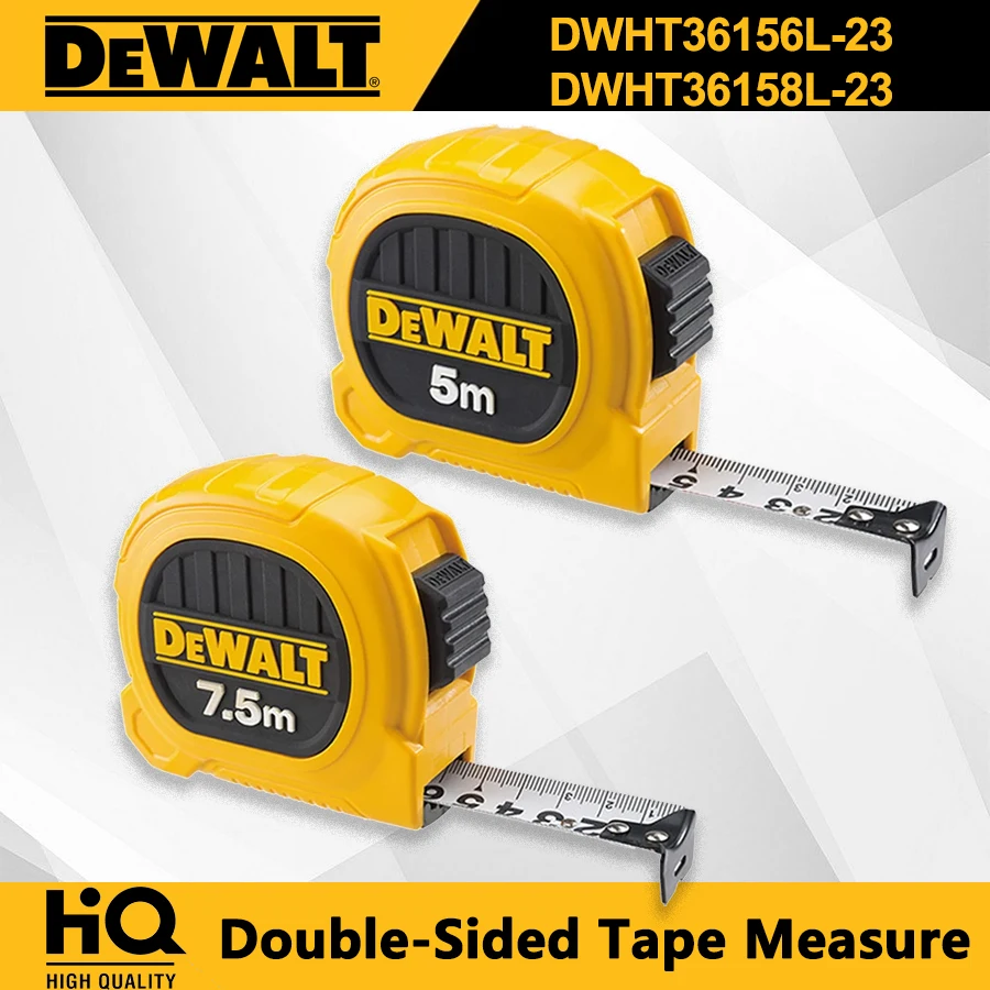 DEWALT ruban à mesurer Double face avec auto-verrouillage 5m 7.5m outil de mesure de haute précision DWHT36156L-23 DWHT36158L-23 1