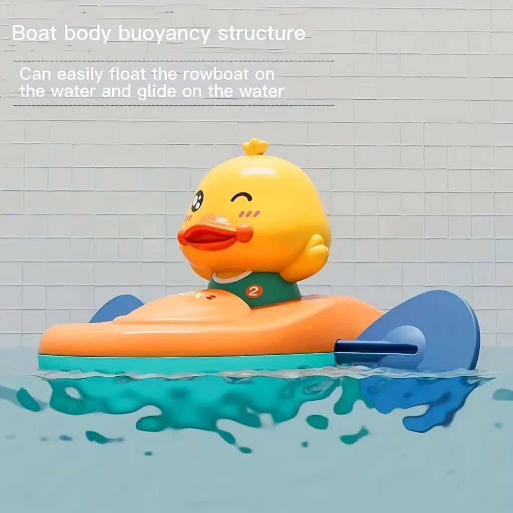 1 Pc Little Yellow Duck Kayak Toy Swimming Pool Bathroom Toy 4