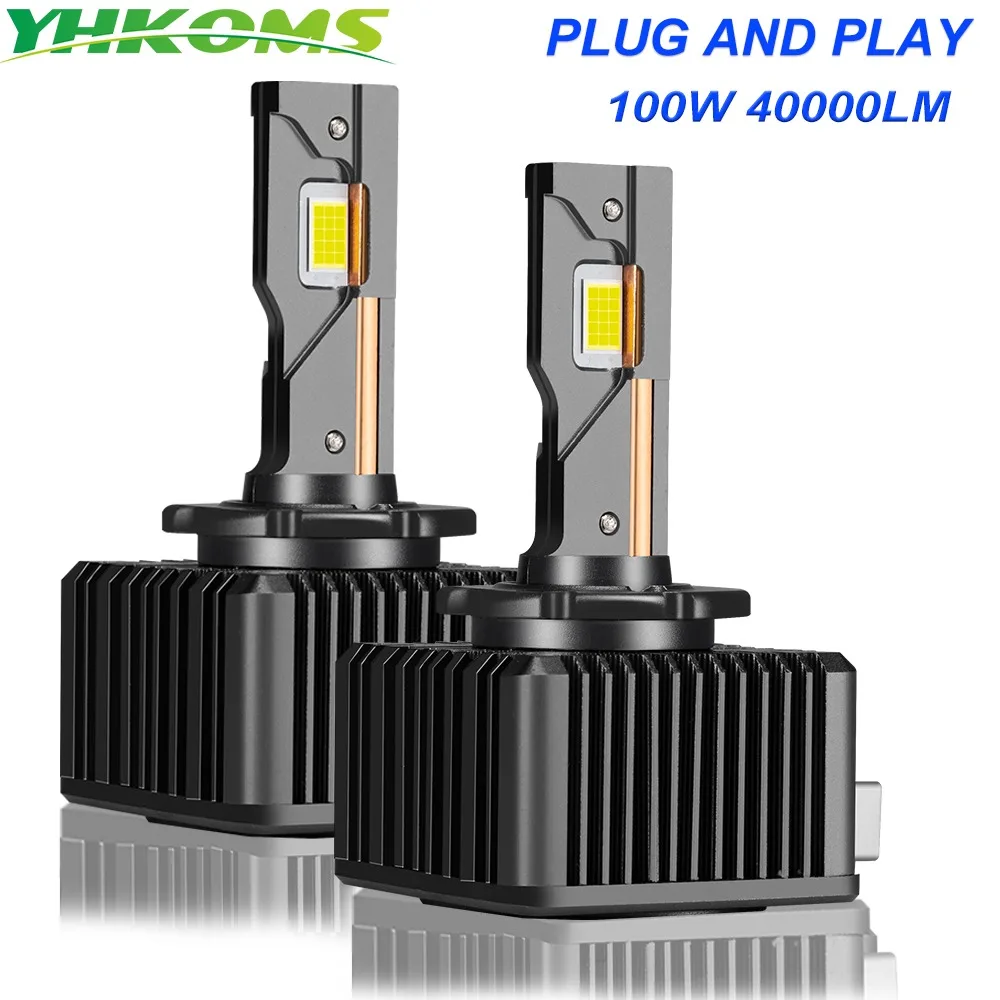 YHKOMS Canbus D3S светодиодный фары HID D1S D2S D4S D1R D2R D3R D8S Turbo светодиодный 40000LM двухсторонний чип CSP 6000K 100W Plug & Play