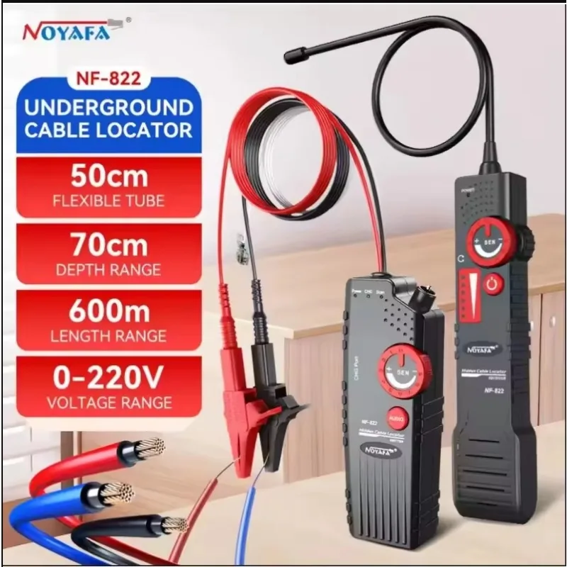 NF-822 High Low Voltage Underground Cable Tracker Anti-Interference Wire Locator Network Line Finder for Electrical Maintenance