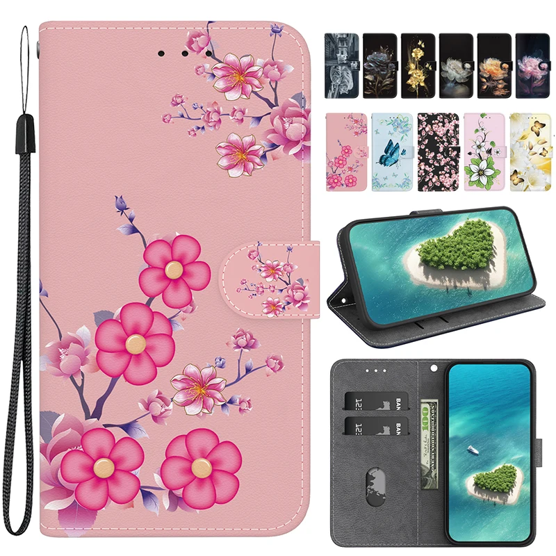 Stylish Cartoon Magnetic Flip Wallet Case with Stand - Premium Book Cover