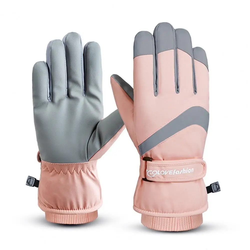 

1 Pair Warm Gloves Fastener Tape Cycling Gloves Winter Warm Running Sports Gloves
