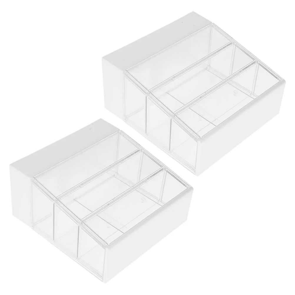 

2 Pcs Dollhouse Cake Cabinet Locker Decor Mini Cupboard Ornaments Plastic Store Model